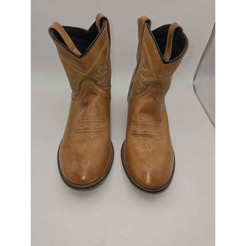 Dingo Willie DI862 Women's Antique Tan Leather Pull-On Western Boots, Size 8.5 M